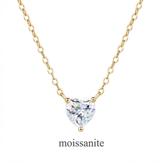 שרשרת מוסונייט תכלת זהב